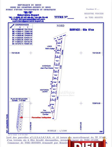Terrain constructible avec titre foncier sécurisé et emplacement stratégique
