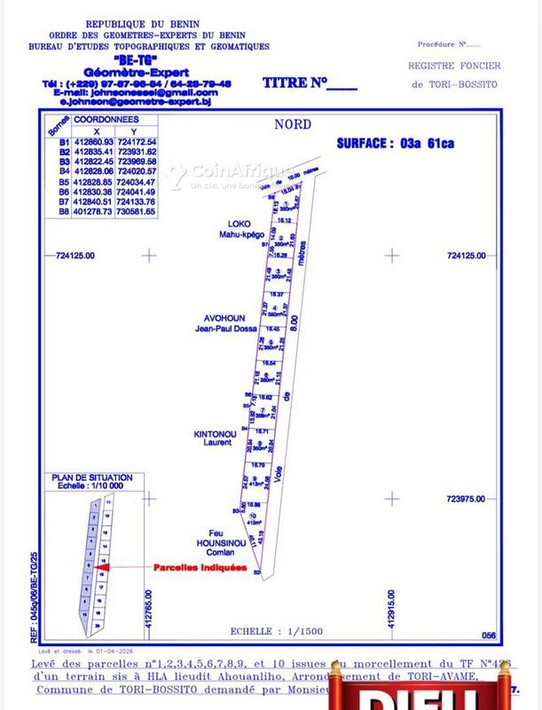 Terrain constructible avec titre foncier sécurisé et emplacement stratégique