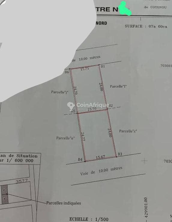 Terrain exceptionnel de 760 m² avec titre foncier personnel et accès à deux rues