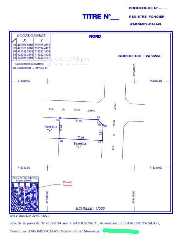 Terrain constructible de 325 m² avec documents légaux complets