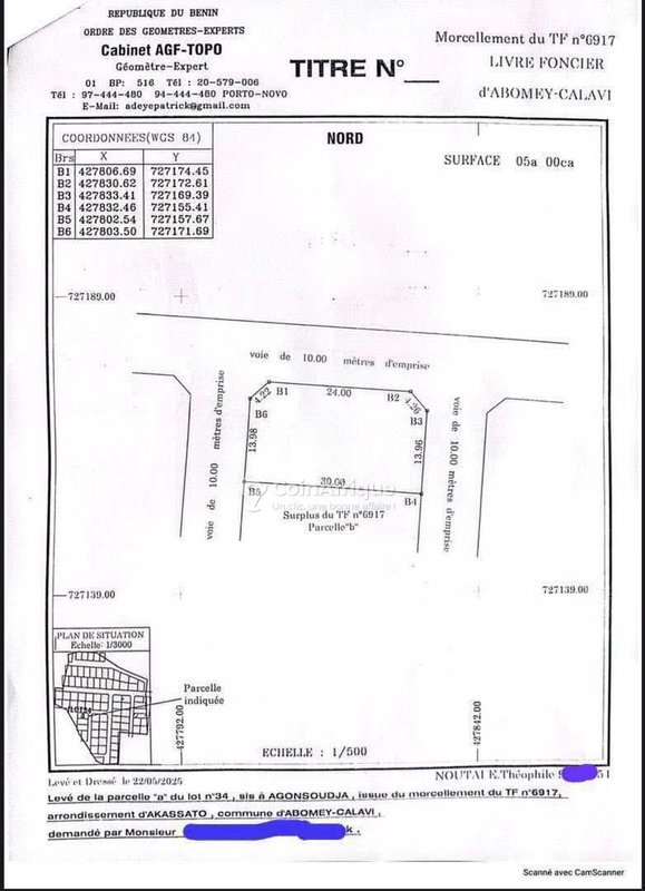 Terrain de 500 m² avec titre foncier sécurisé