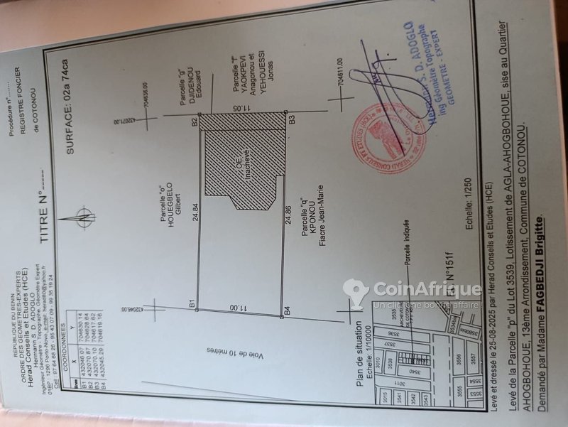 Terrain spacieux de 534 m² avec potentiel de développement à Vedoko